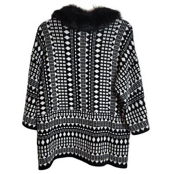 Chico's Convertible Faux-Fur Collar Cardigan - sz L - Picture 3 of 6